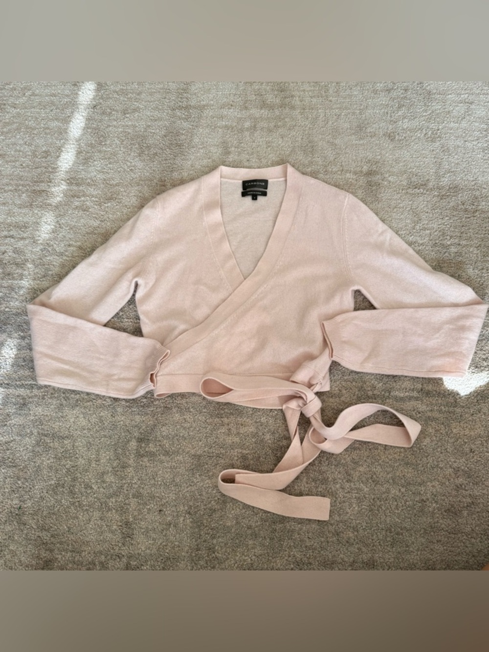 CARBON38 Cashmere Wrap Sweater in Rosewater - Picture 8 of 10